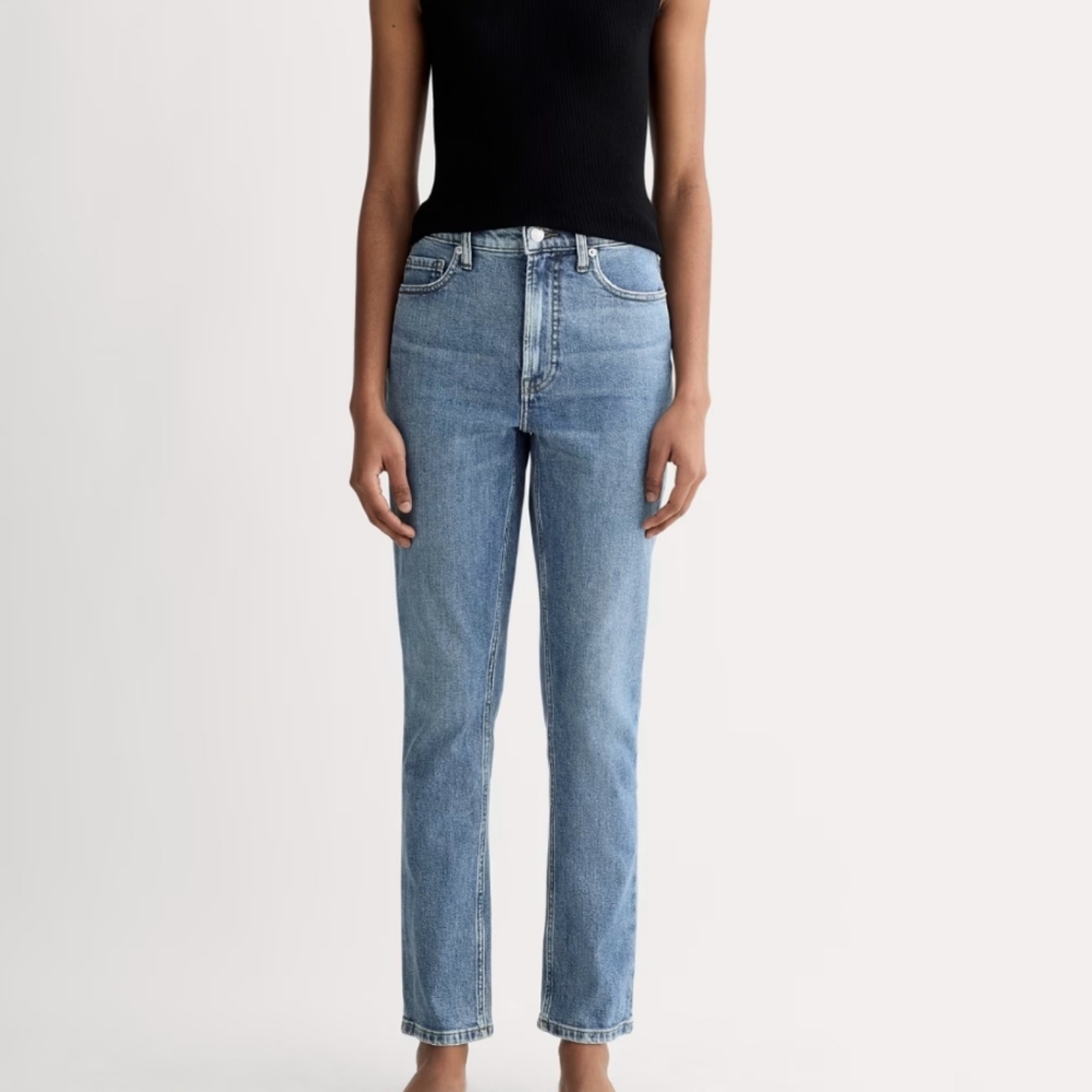 Everlane The Original Cheeky High Rise Straight Leg Denim Jeans 25